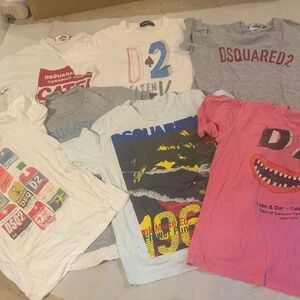 7 loDSQUARED2 Junior Kids Mixed Graphic Tees Set - Pink, White, Gray, Light Blue